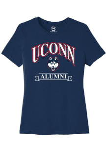Summit Sportswear UConn Huskies Womens Navy Blue Alumni Banner Short Sleeve T-Shirt