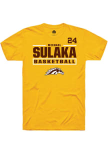Michael Sulaka Western Michigan Broncos Gold NIL Stacked Box Short Sleeve Player T Shirt