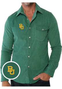 Baylor Bears Mens Green Cord Pearl Snap Long Sleeve Dress Shirt