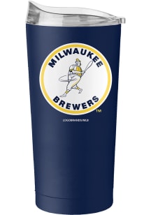 Logo Brands Milwaukee Brewers Flipside 20 oz Stainless Steel Tumbler - Navy Blue
