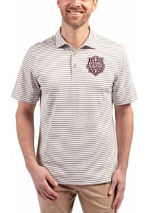 Cutter and Buck Indiana Hoosiers Grey 2025 CFP National Champions Virtue Eco Pique Stripe Big and..