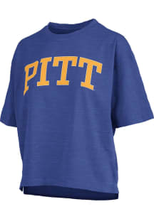 Pressbox Pitt Panthers Womens Blue Banner Elk Jersey Short Sleeve T-Shirt