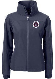 Cutter and Buck New England Revolution Womens Navy Blue Charter Eco Light Weight Jacket