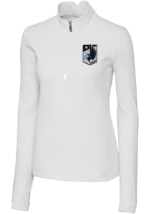 Cutter and Buck Minnesota United FC Womens White Traverse Qtr Zip Pullover