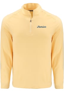 Cutter and Buck George Mason University Mens Yellow Coastline Long Sleeve Qtr Zip Pullover