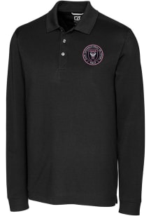 Cutter and Buck Inter Miami CF Mens Black Advantage Long Sleeve Polo Shirt