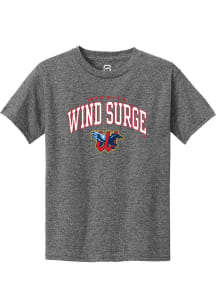 Summit Sportswear Wichita Wind Surge Youth Graphite Arch Mascot Short Sleeve T-Shirt