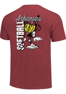 Arkansas Razorbacks Womens Crimson Batter Swing Short Sleeve T-Shirt