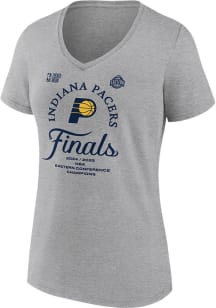 Indiana Pacers Womens Grey 2025 Conference Champs Locker Room Short Sleeve T-Shirt