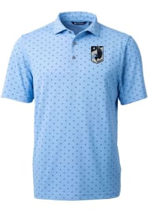 Cutter and Buck Minnesota United FC Mens Light Blue Virtue Eco Pique Tile Short Sleeve Polo