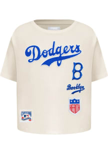 Pro Standard Brooklyn Dodgers Girls White Retro Classics Short Sleeve Fashion T-Shirt
