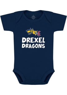 Drexel Dragons Baby Navy Blue Playful Short Sleeve One Piece