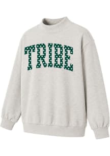 William & Mary Tribe Womens Oatmeal Heather Polka Dot Crew Sweatshirt