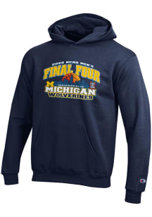 Champion Michigan Wolverines Youth Navy Blue 2026 Men's Basketball Final Four Bound Long Sleeve Ho..