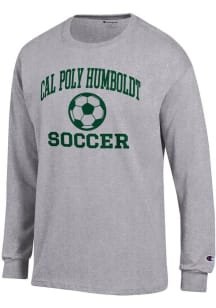 Champion Cal Poly Humboldt Lumberjacks Grey Soccer Jersey Long Sleeve T Shirt