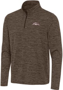 Antigua Western Michigan Broncos Mens Brown Eternal Long Sleeve Qtr Zip Pullover
