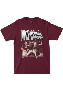Ryan McPherson Mississippi State Bulldogs Maroon Illustrated Short Sleeve Fashion Player T Shirt