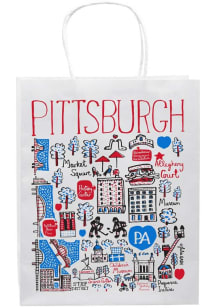 Pittsburgh 8"x10"x4" Cityscape Gift Bag Red Gift Bag