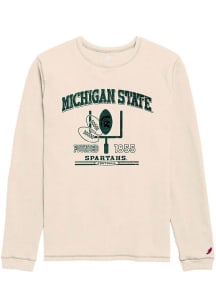 Michigan State Spartans Mens White Spartans Football Long Sleeve Crew Sweatshirt
