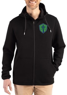 Cutter and Buck Seattle Sounders FC Mens Black Epic Comfort Full Zip Light Weight Jacket