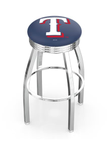 Texas Rangers 3 Ring Chrome Seat Pub Stool - Silver