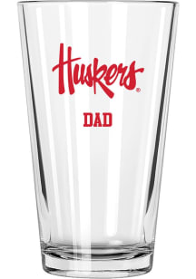 Nebraska Cornhuskers Dad 16 oz Pint Glass - White