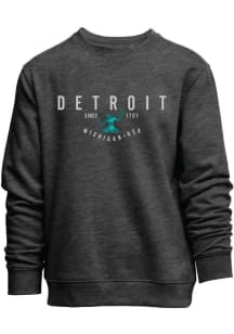 Detroit Mens Charcoal Embroidery Long Sleeve Crew Sweatshirt