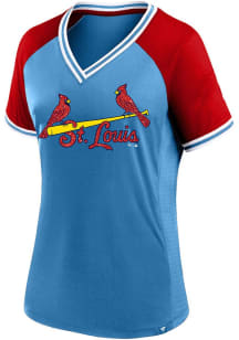 St Louis Cardinals Womens Colorblock Fashion Baseball Jersey - Light Blue