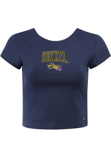 Hype and Vice Drexel Dragons Womens Navy Blue Comeback Short Sleeve T-Shirt