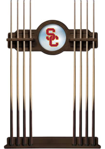 USC Trojans Solid Wood Cue Rack Pool Table