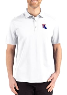 Cutter and Buck Louisiana Tech Bulldogs Mens White Advantage Refresh Short Sleeve Polo