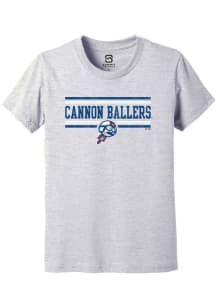 Summit Sportswear Kannapolis Cannon Ballers Youth Grey Double Bars Short Sleeve T-Shirt