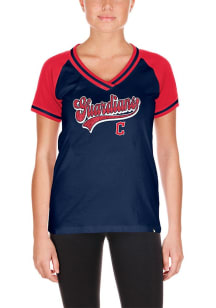 New Era Cleveland Guardians Womens Navy Blue Gameday Short Sleeve T-Shirt