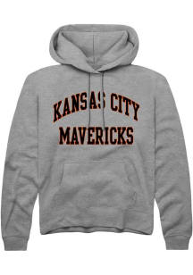 Rally Kansas City Mavericks Mens Grey Arch Stack Fashion Hood