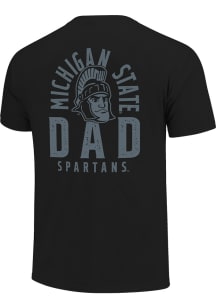 Michigan State Spartans Black Mascot Overlay Dad Short Sleeve T Shirt