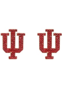 Indiana Hoosiers Pave Logo Stud Womens Earrings