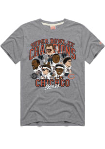 Walter Payton Chicago Bears Grey Super Bowl Champs Signatures Short Sleeve Fashion Player T Shirt
