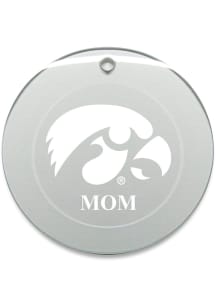 Iowa Hawkeyes Mom Round Ornament - White