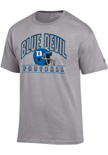 Champion Duke Blue Devils Ash Arched Team Football Helmet Short Sleeve T Shirt