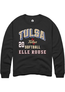 Elle Rouse Tulsa Golden Hurricane Mens Black NIL Arch Logo Player Crew