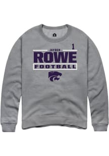 Jayden Rowe K-State Wildcats Mens Graphite Football NIL Stacked Box Player Crew