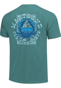 Maryland Womens Teal Blue Crab Short Sleeve T-Shirt