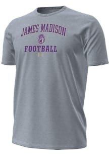 Under Armour James Madison Dukes Grey Football Football Performance Short Sleeve T Shirt