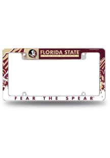 Florida State Seminoles Primary All Over Chrome License Plate Frame - White