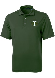 Cutter and Buck Portland Timbers Mens Green Virtue Eco Pique Short Sleeve Polo