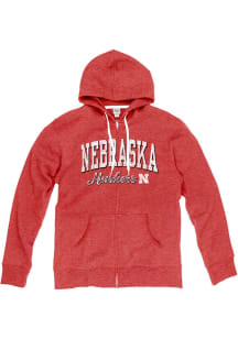 Blue 84 Nebraska Cornhuskers Womens Red Laugna Long Sleeve Full Zip Jacket