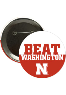 Nebraska Cornhuskers BEAT Washington 3in Button - Red