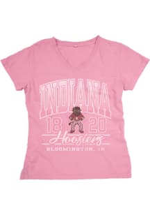 Blue 84 Indiana Hoosiers Womens Pink Dyed Short Sleeve T-Shirt