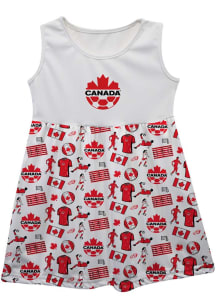 Vive La Fete Canada National Team Toddler White Maddie Short Sleeve Dress