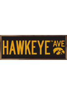 Iowa Hawkeyes 12x4 Design Sign - Black